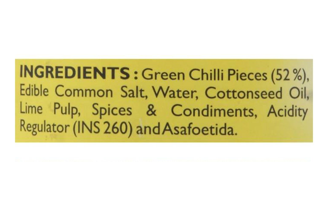 Mother's Recipe Green Chilli Pickle   Glass Jar  300 grams